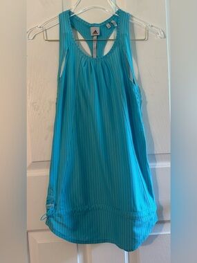 ADIDAS x STELLA XS McCARTNEY Blue Racerback Long Tank Workout Running Yoga Top